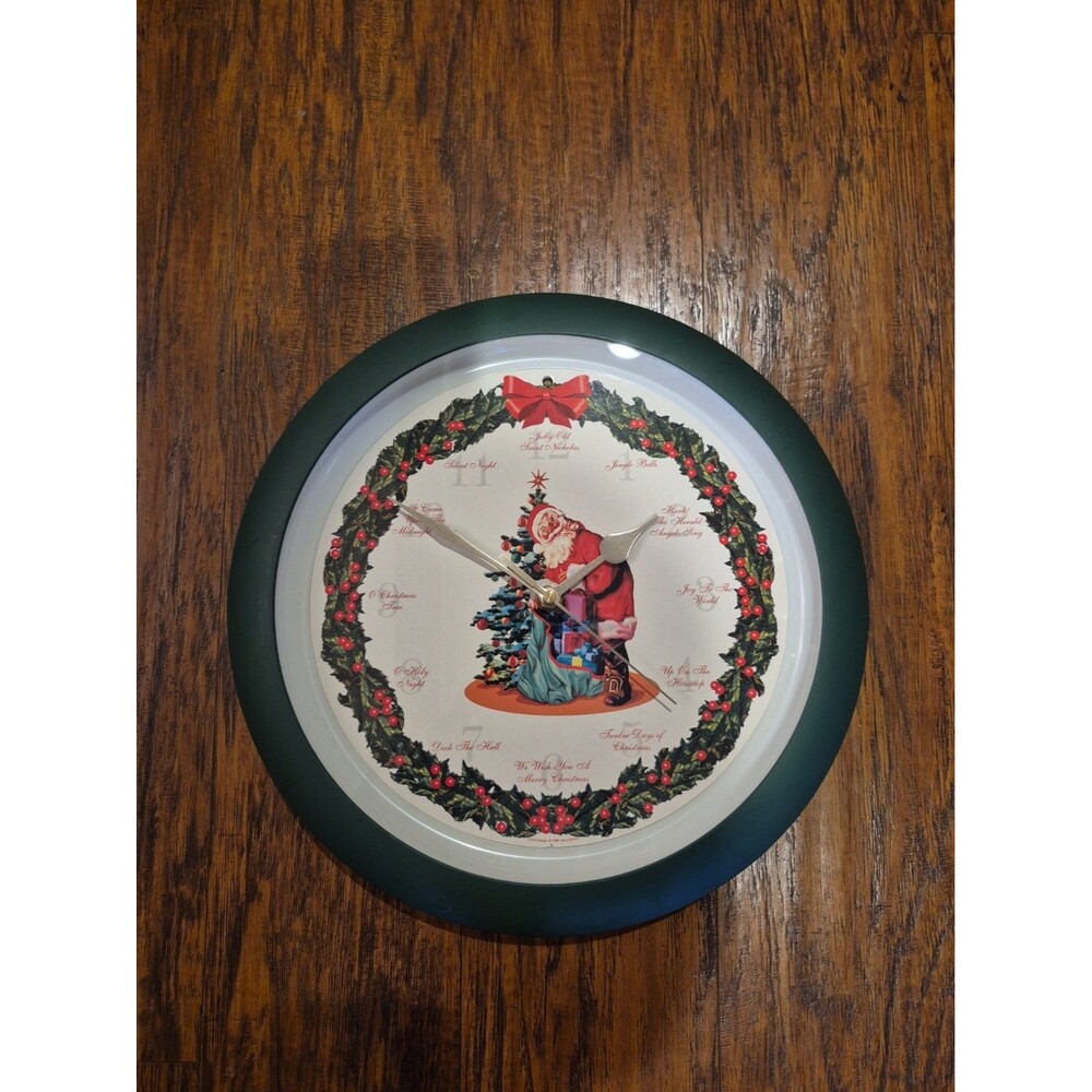 Vintage 13" Mark Feldstein Musical Christmas Clock Carol Tested Working